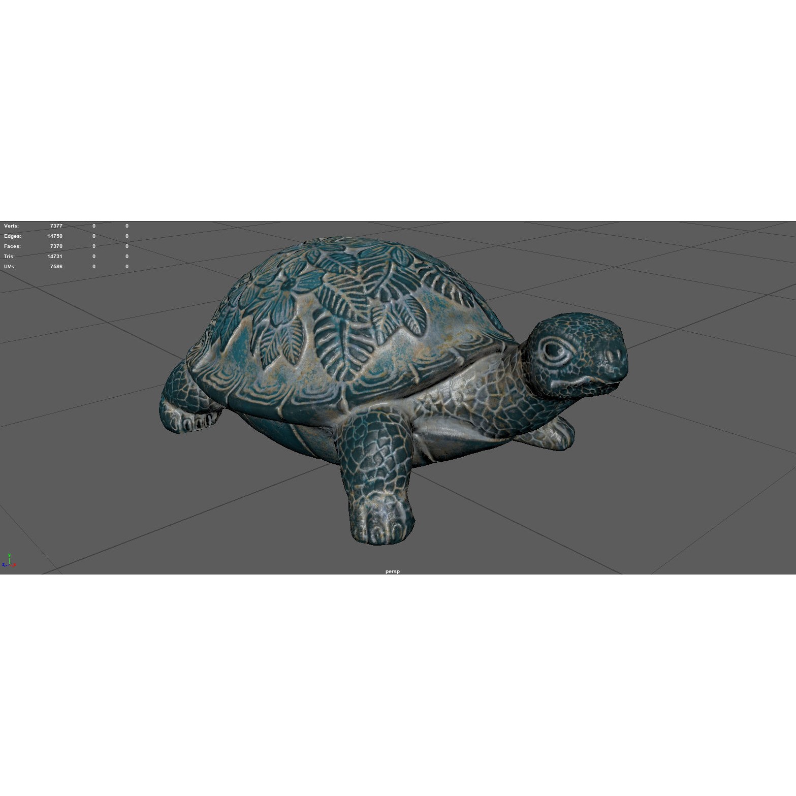 Garden Turtle - Low-Poly Game-Ready 3D Model - View 12