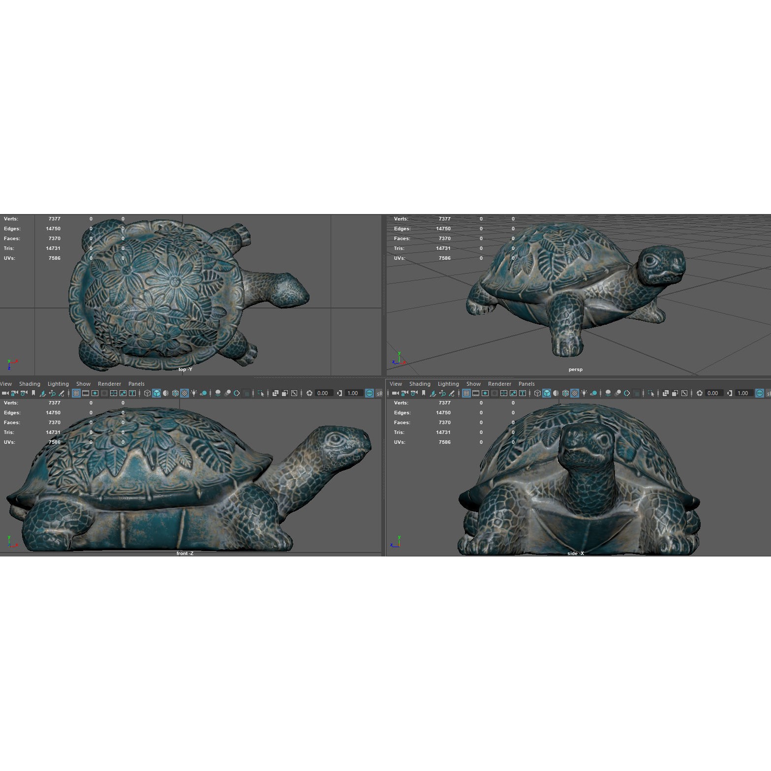 Garden Turtle - Low-Poly Game-Ready 3D Model - View 19