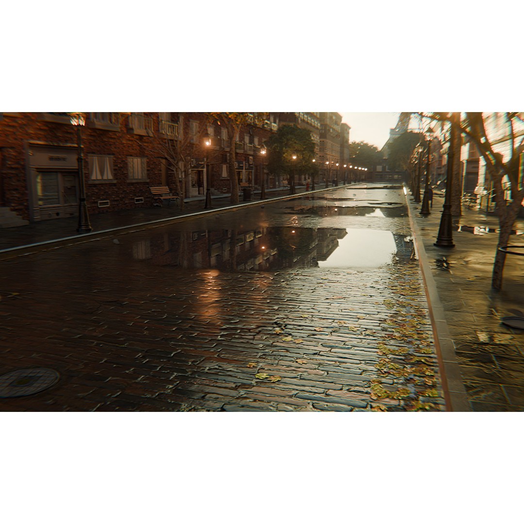 Paris Street Scene 3D Model – Urban Environment, Blender, FBX, OBJ - View 10