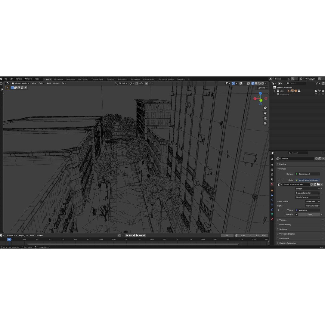 Paris Street Scene 3D Model – Urban Environment, Blender, FBX, OBJ - View 22
