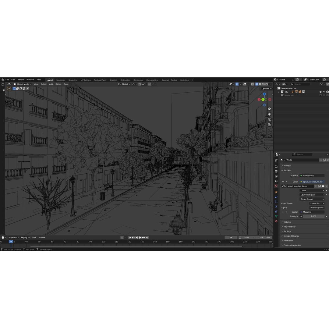 Paris Street Scene 3D Model – Urban Environment, Blender, FBX, OBJ - View 23