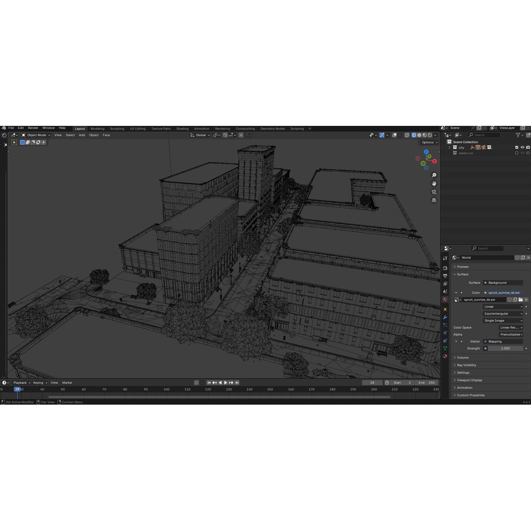 Paris Street Scene 3D Model – Urban Environment, Blender, FBX, OBJ - View 25