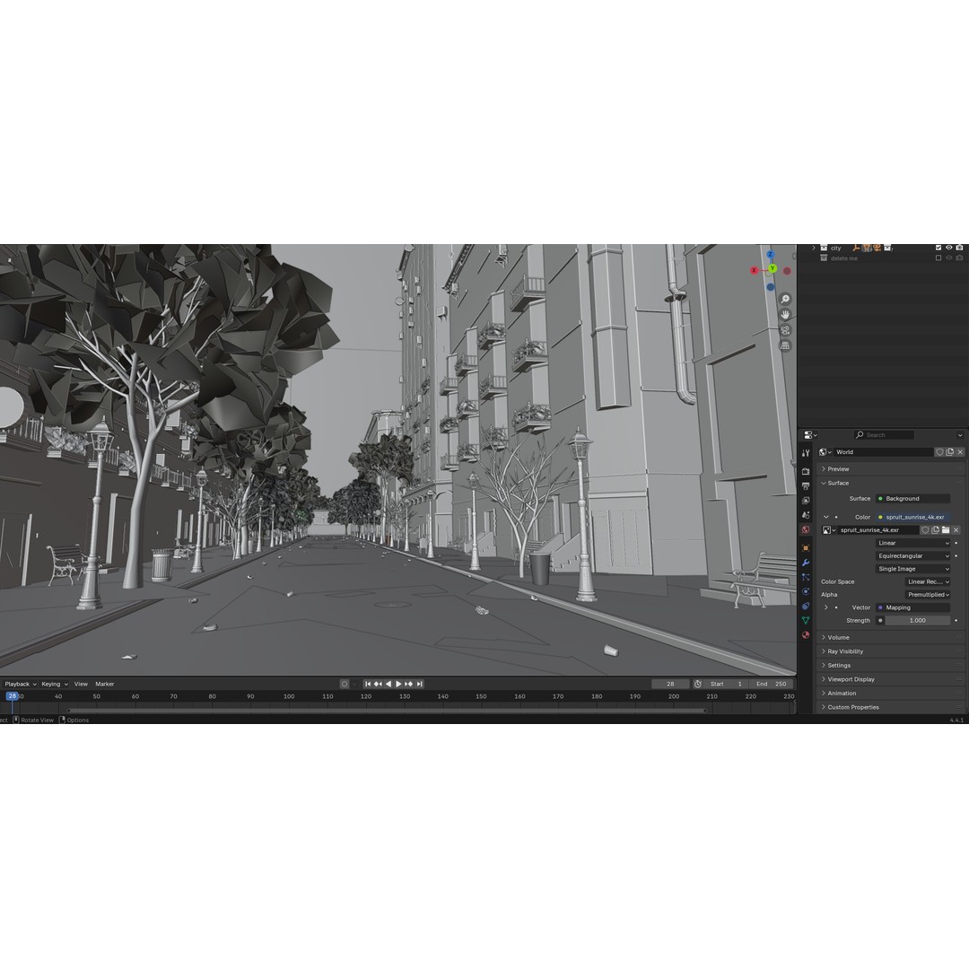 Paris Street Scene 3D Model – Urban Environment, Blender, FBX, OBJ - View 26