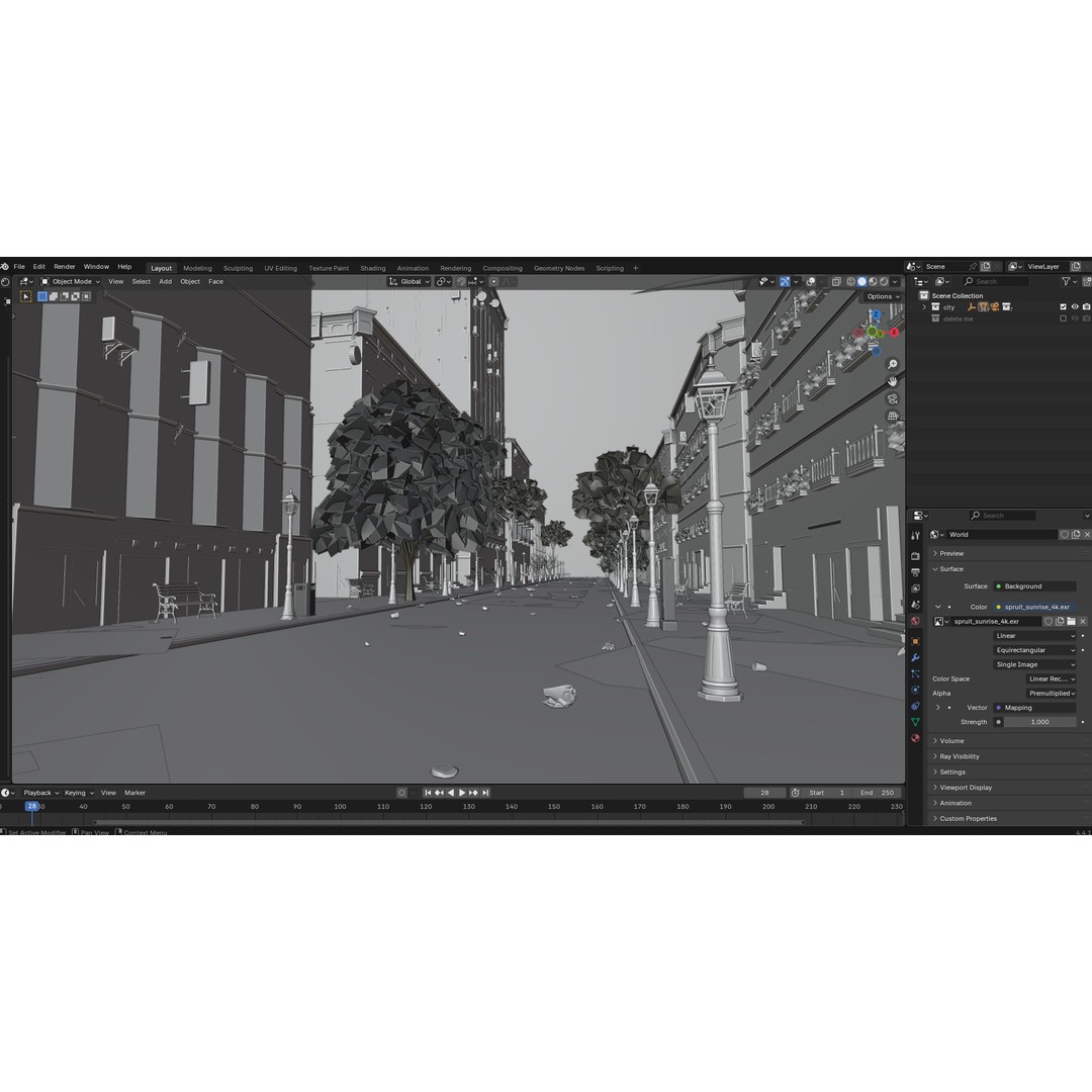 Paris Street Scene 3D Model – Urban Environment, Blender, FBX, OBJ - View 27