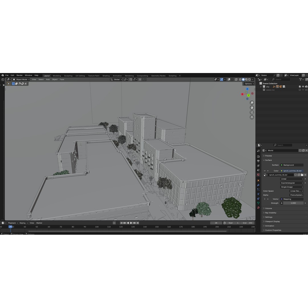 Paris Street Scene 3D Model – Urban Environment, Blender, FBX, OBJ - View 28