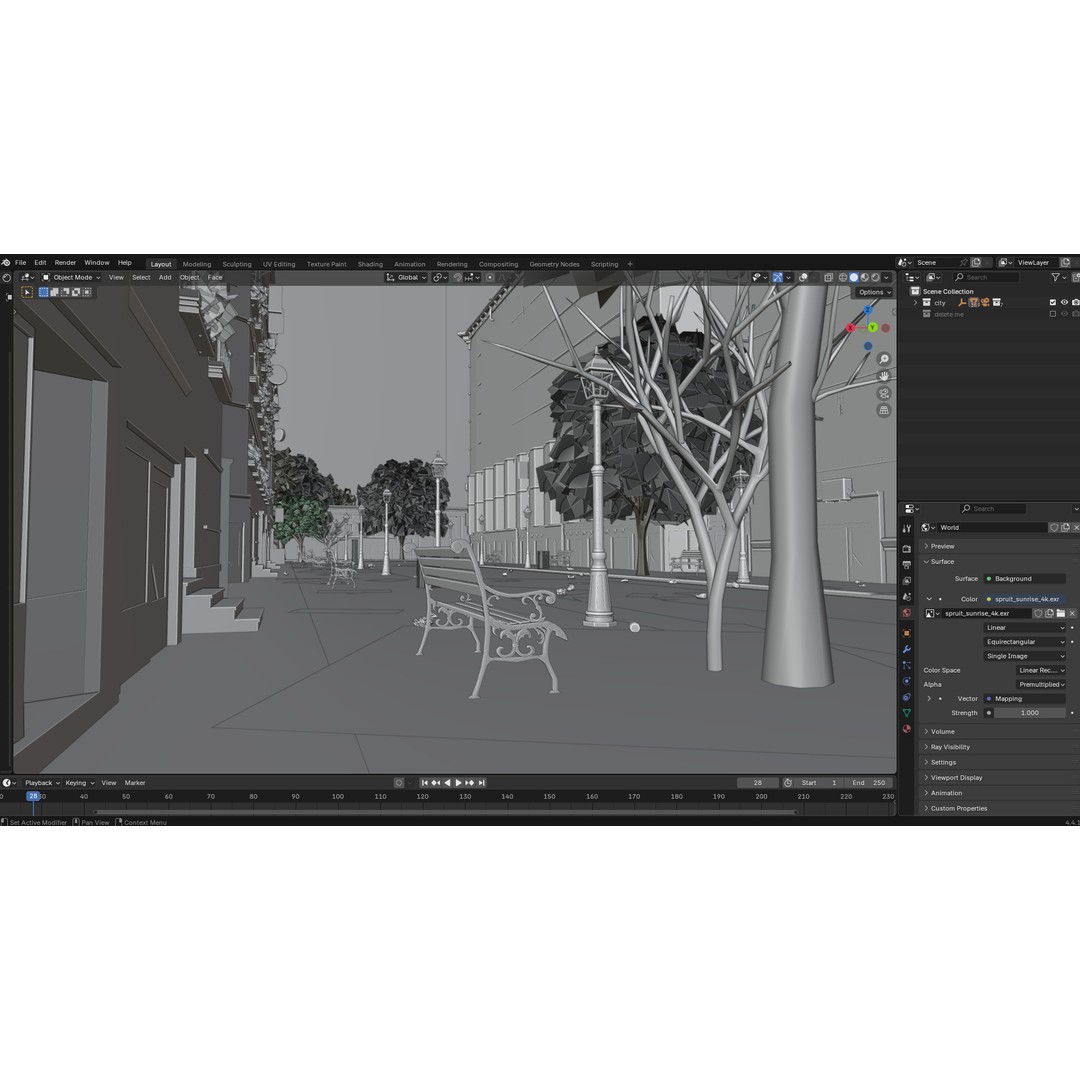 Paris Street Scene 3D Model – Urban Environment, Blender, FBX, OBJ - View 29