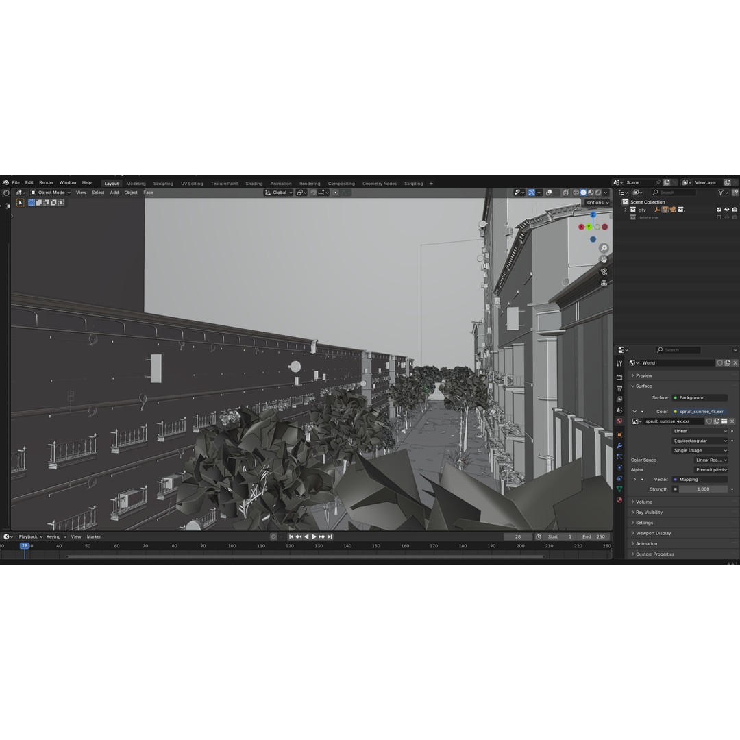 Paris Street Scene 3D Model – Urban Environment, Blender, FBX, OBJ - View 30