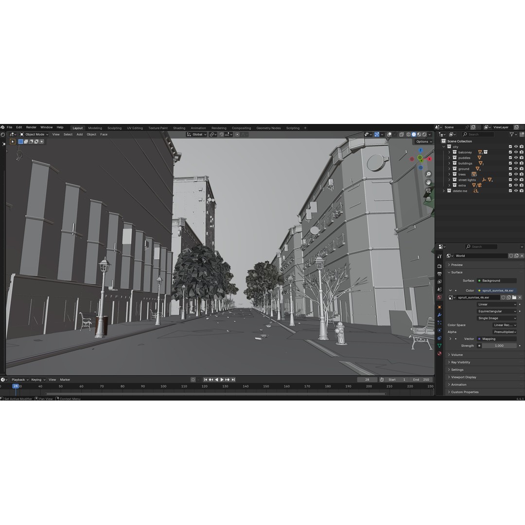 Paris Street Scene 3D Model – Urban Environment, Blender, FBX, OBJ - View 31