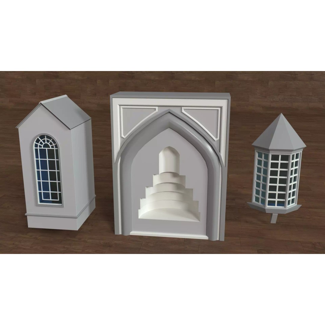 Building Facade 3D Model – Low Poly Architectural Collection, FBX