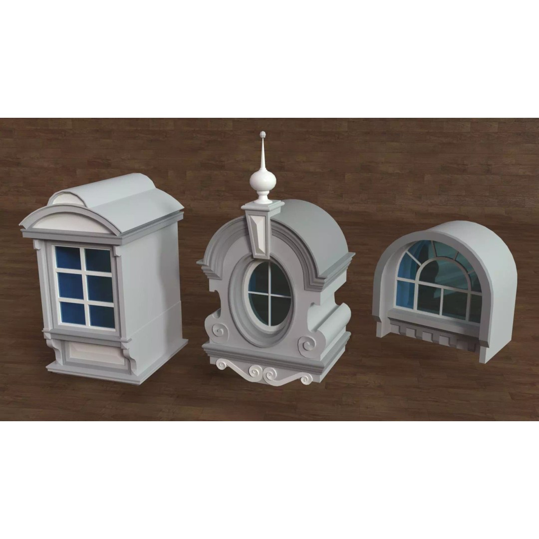 Building Facade 3D Model – Low Poly Architectural Collection, FBX - View 12