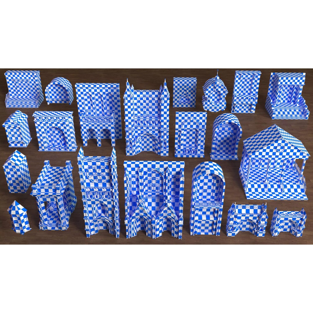 Building Facade 3D Model – Low Poly Architectural Collection, FBX - View 4