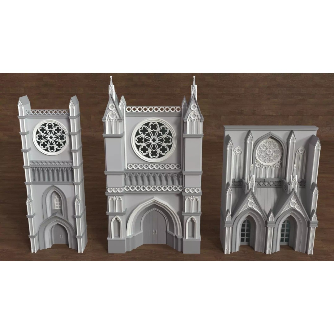 Building Facade 3D Model – Low Poly Architectural Collection, FBX - View 6