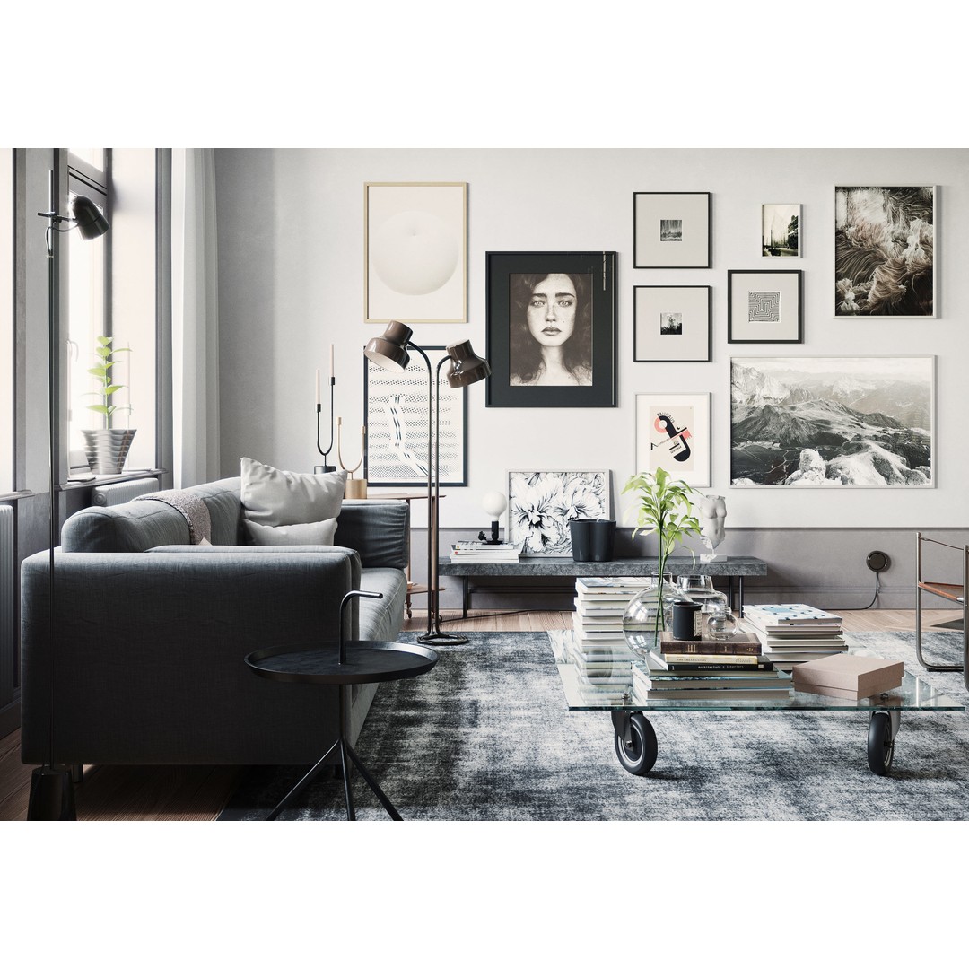 Swedish Interior Scene 3D Model – Fully Textured, Corona Renderer Ready - View 4