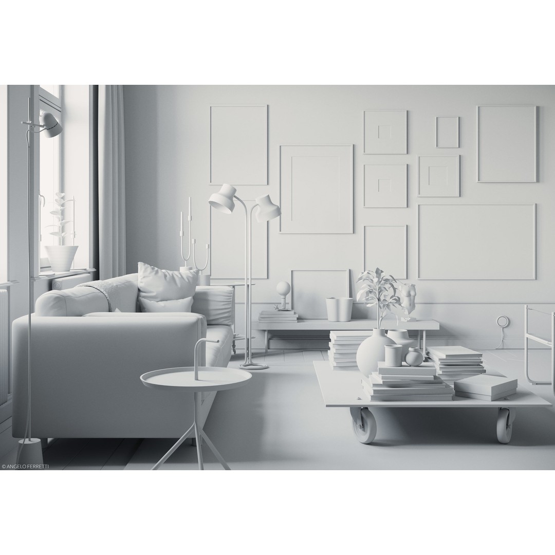 Swedish Interior Scene 3D Model – Fully Textured, Corona Renderer Ready - View 6