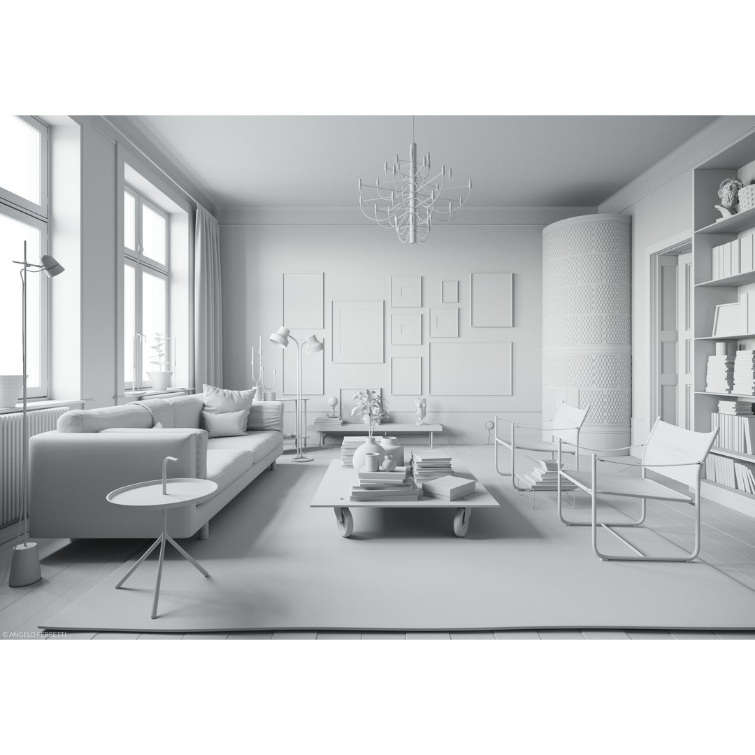 Swedish Interior Scene 3D Model – Fully Textured, Corona Renderer Ready - View 7