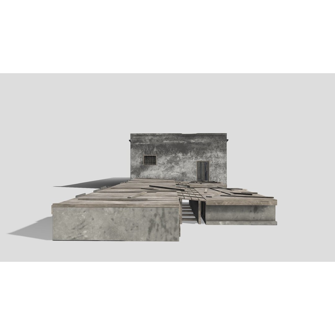 Old Industrial Building 3D Model – Low Poly Architectural Asset, FBX - View 16