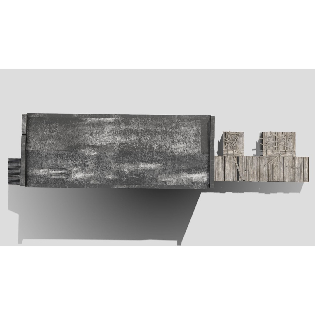 Old Industrial Building 3D Model – Low Poly Architectural Asset, FBX - View 3