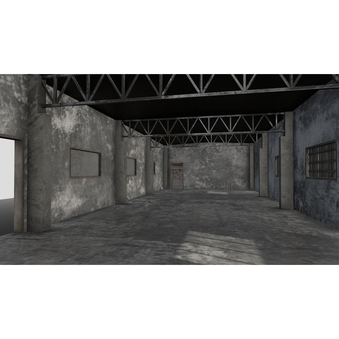 Old Industrial Building 3D Model – Low Poly Architectural Asset, FBX - View 9
