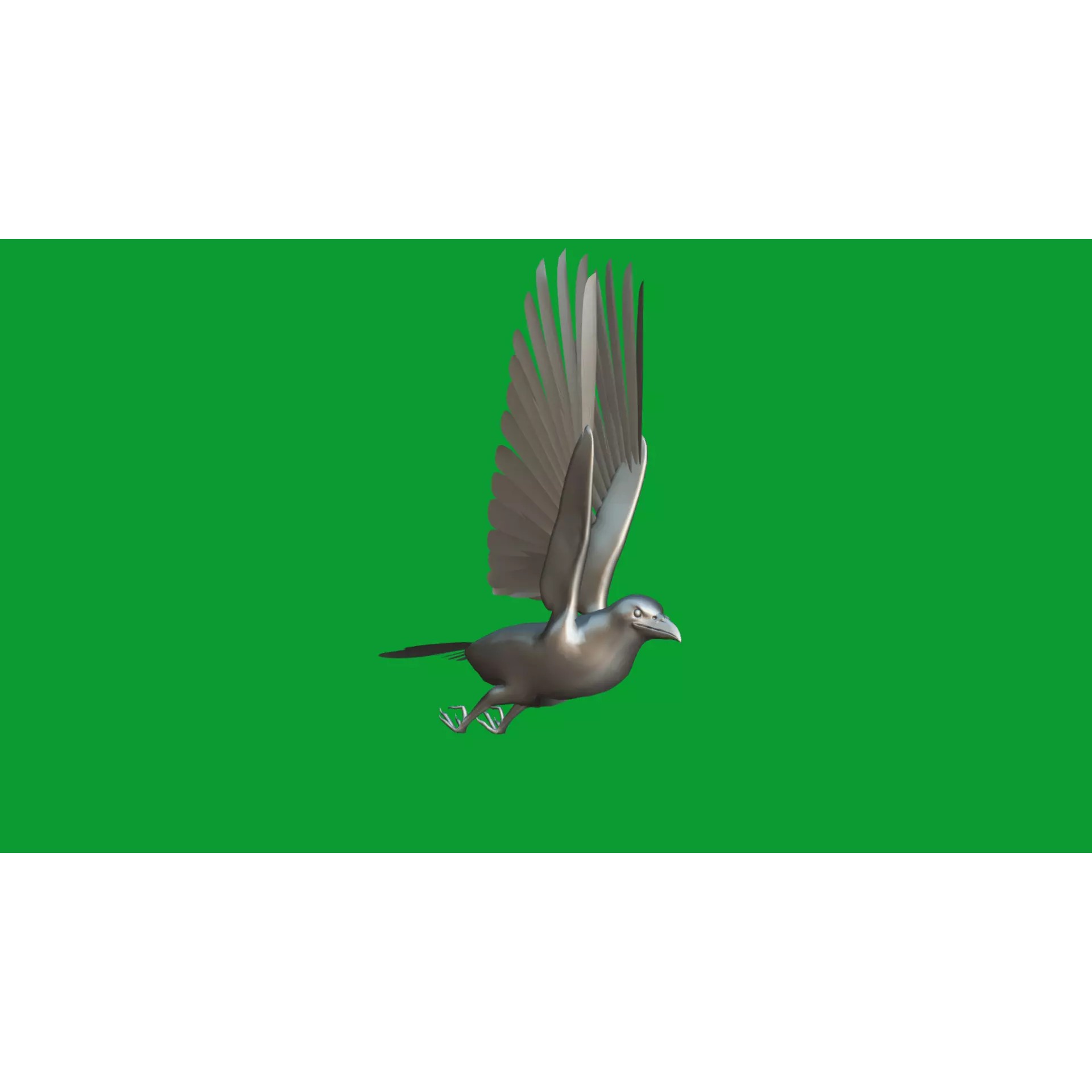 European Common Raven - Low-Poly Game-Ready 3D Model - View 12