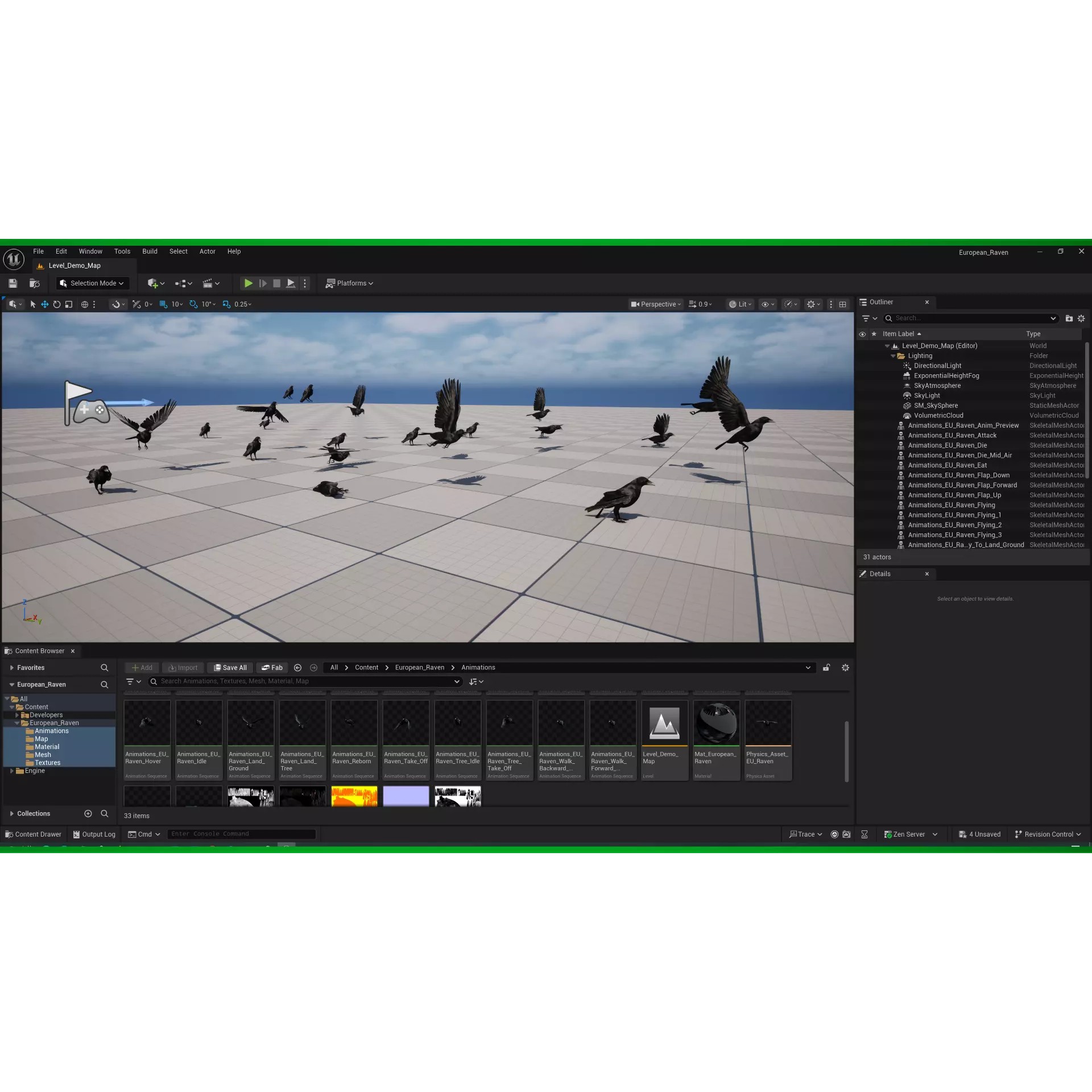 European Common Raven - Low-Poly Game-Ready 3D Model - View 3
