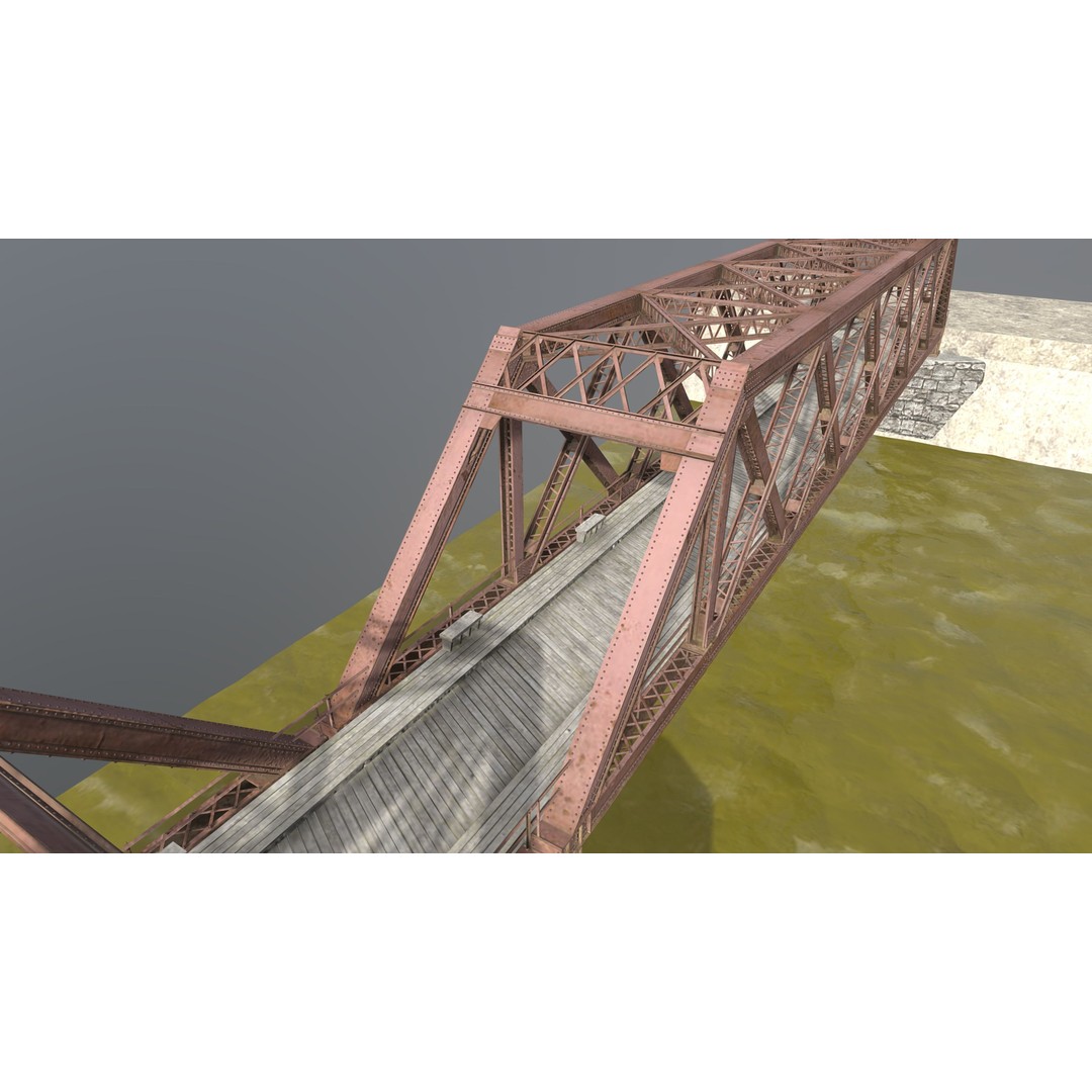 Metal Bridge 3D Model – Realistic Truss Design with PBR Textures
