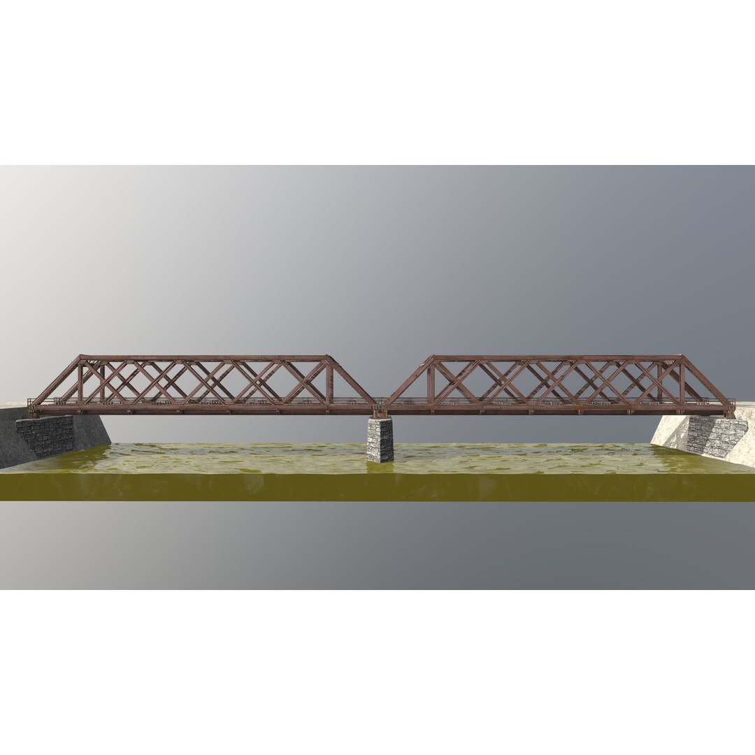Metal Bridge 3D Model – Realistic Truss Design with PBR Textures - View 10