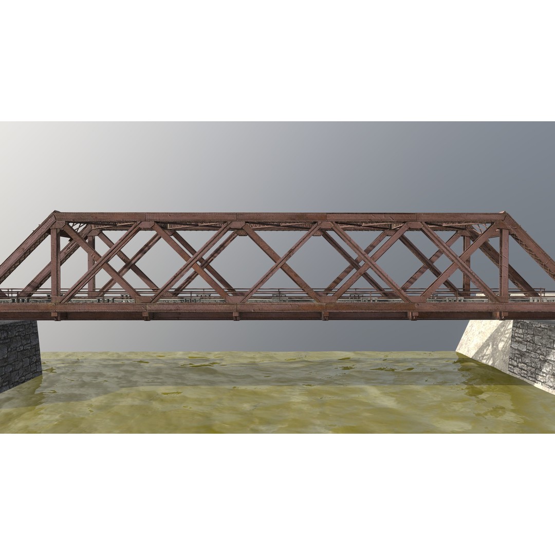 Metal Bridge 3D Model – Realistic Truss Design with PBR Textures - View 11