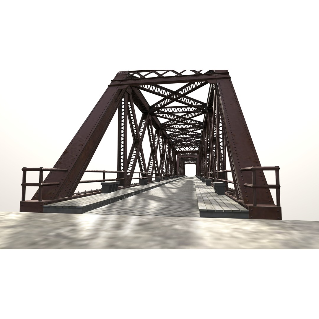 Metal Bridge 3D Model – Realistic Truss Design with PBR Textures - View 14
