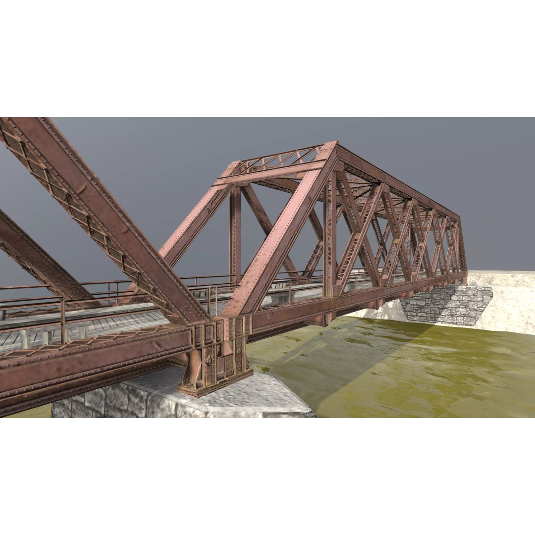 Metal Bridge 3D Model – Realistic Truss Design with PBR Textures - View 2