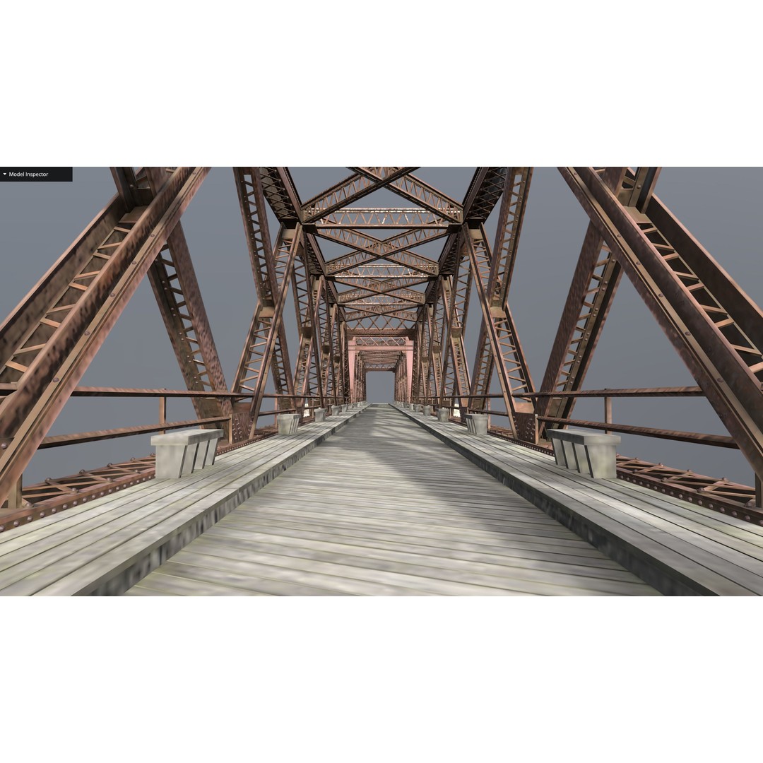 Metal Bridge 3D Model – Realistic Truss Design with PBR Textures - View 3