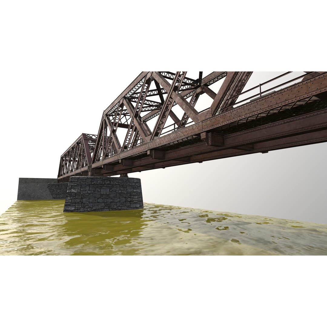 Metal Bridge 3D Model – Realistic Truss Design with PBR Textures - View 4