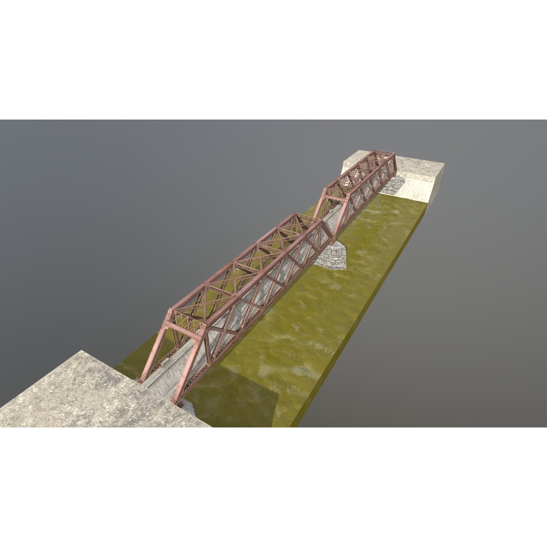 Metal Bridge 3D Model – Realistic Truss Design with PBR Textures - View 5