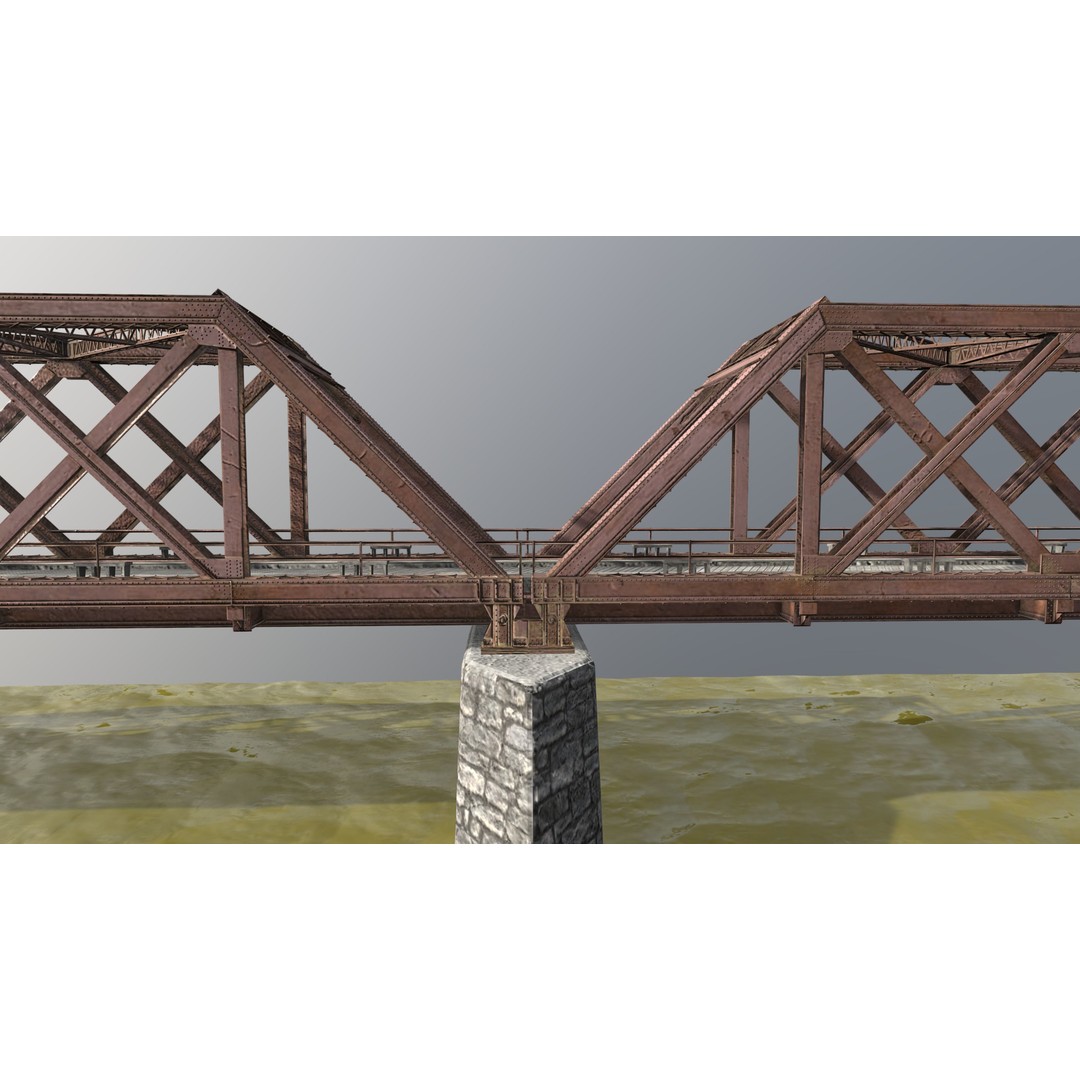 Metal Bridge 3D Model – Realistic Truss Design with PBR Textures - View 6