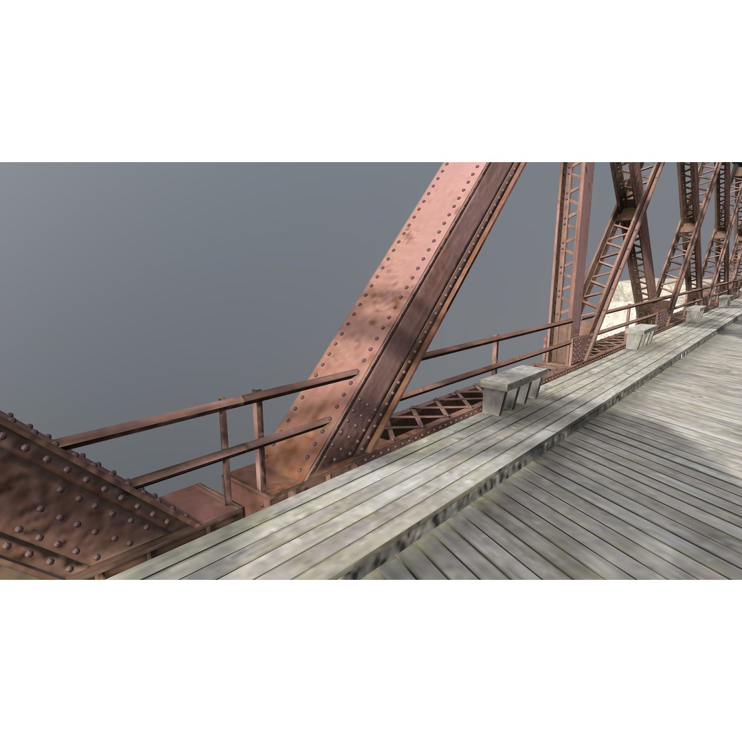 Metal Bridge 3D Model – Realistic Truss Design with PBR Textures - View 7