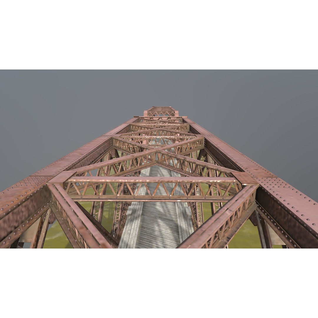 Metal Bridge 3D Model – Realistic Truss Design with PBR Textures - View 9