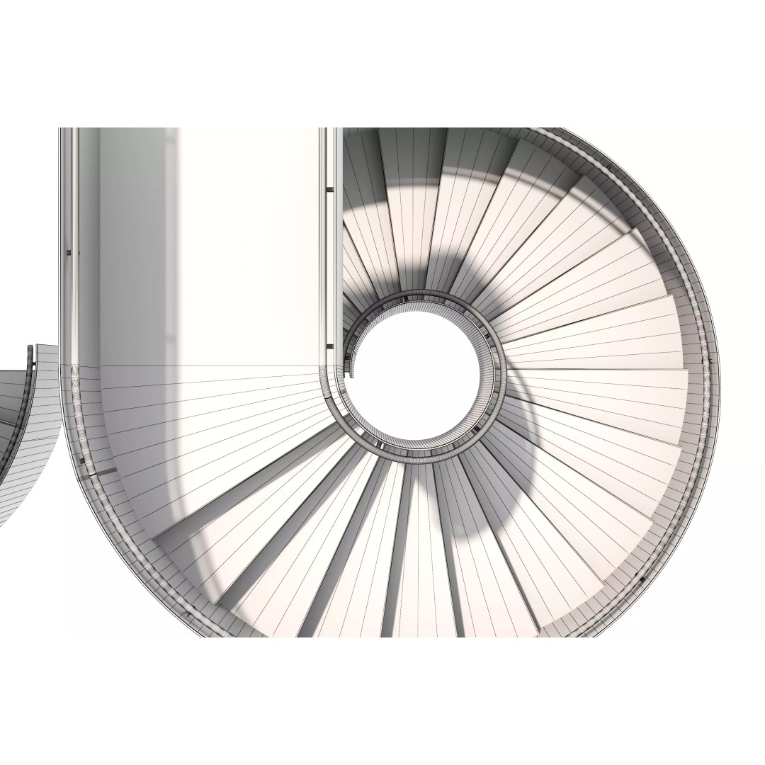 Spiral Staircase 3D Model – Modern Architectural Design, FBX & OBJ