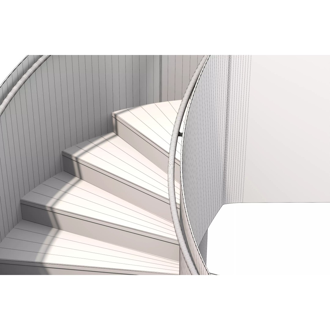 Spiral Staircase 3D Model – Modern Architectural Design, FBX & OBJ - View 16
