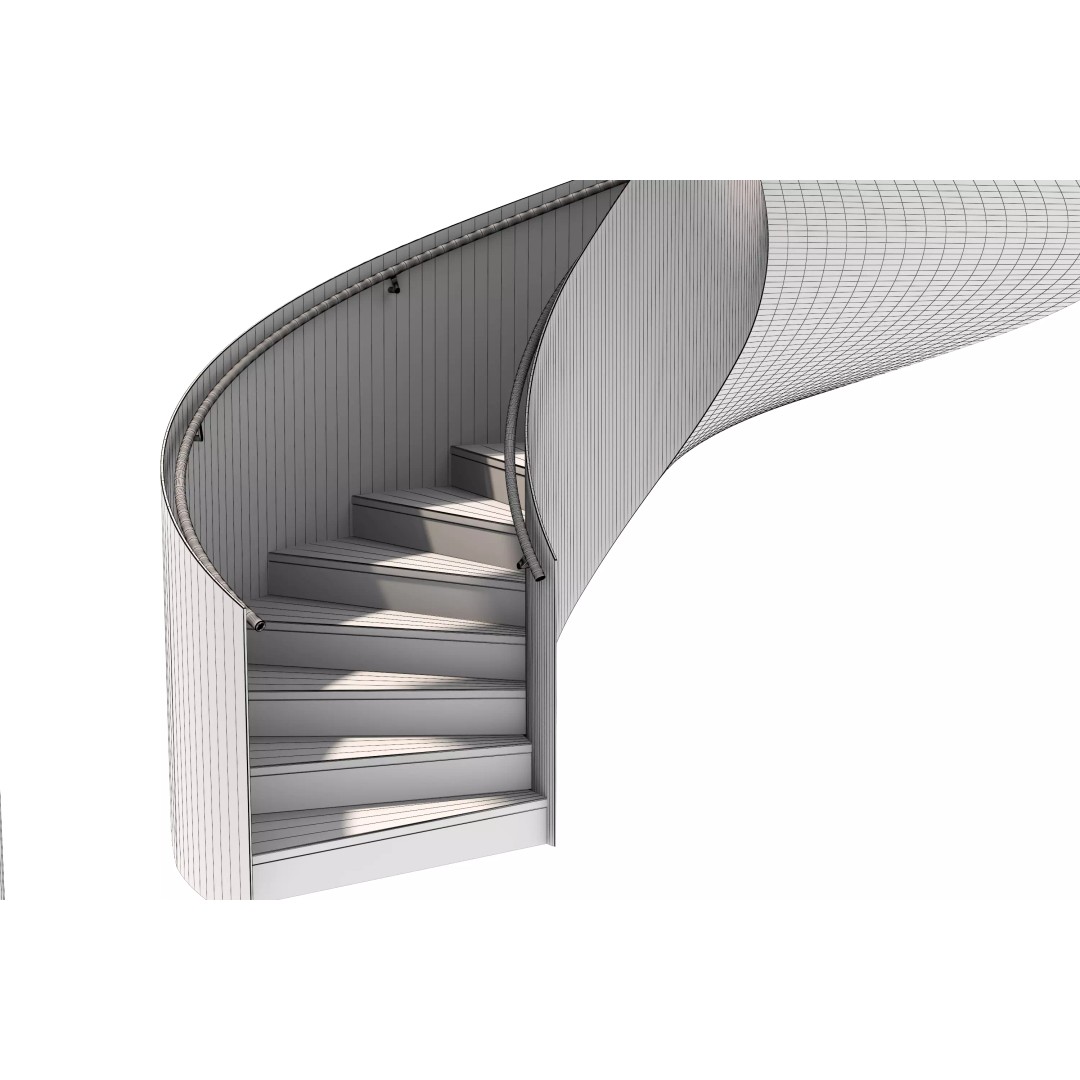 Spiral Staircase 3D Model – Modern Architectural Design, FBX & OBJ - View 18