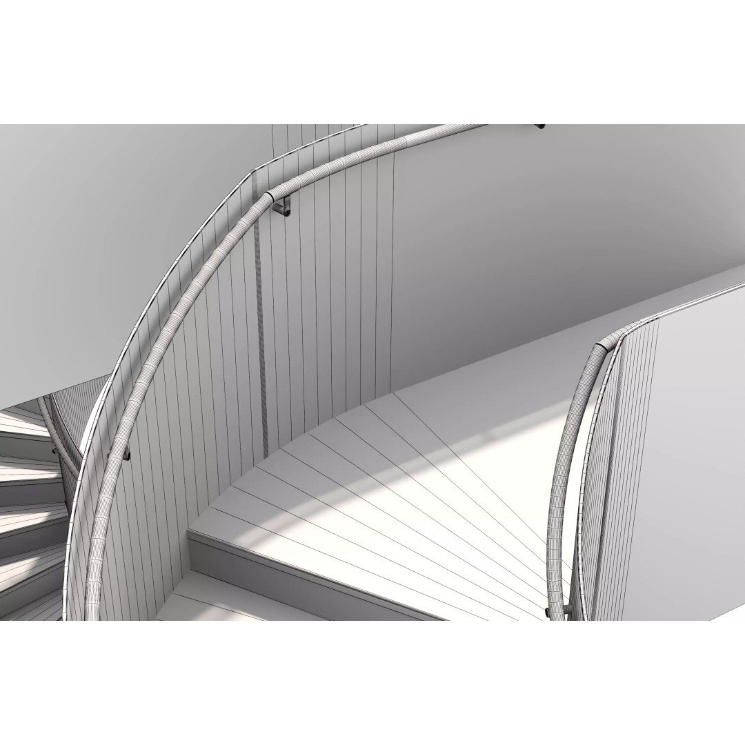 Spiral Staircase 3D Model – Modern Architectural Design, FBX & OBJ - View 19