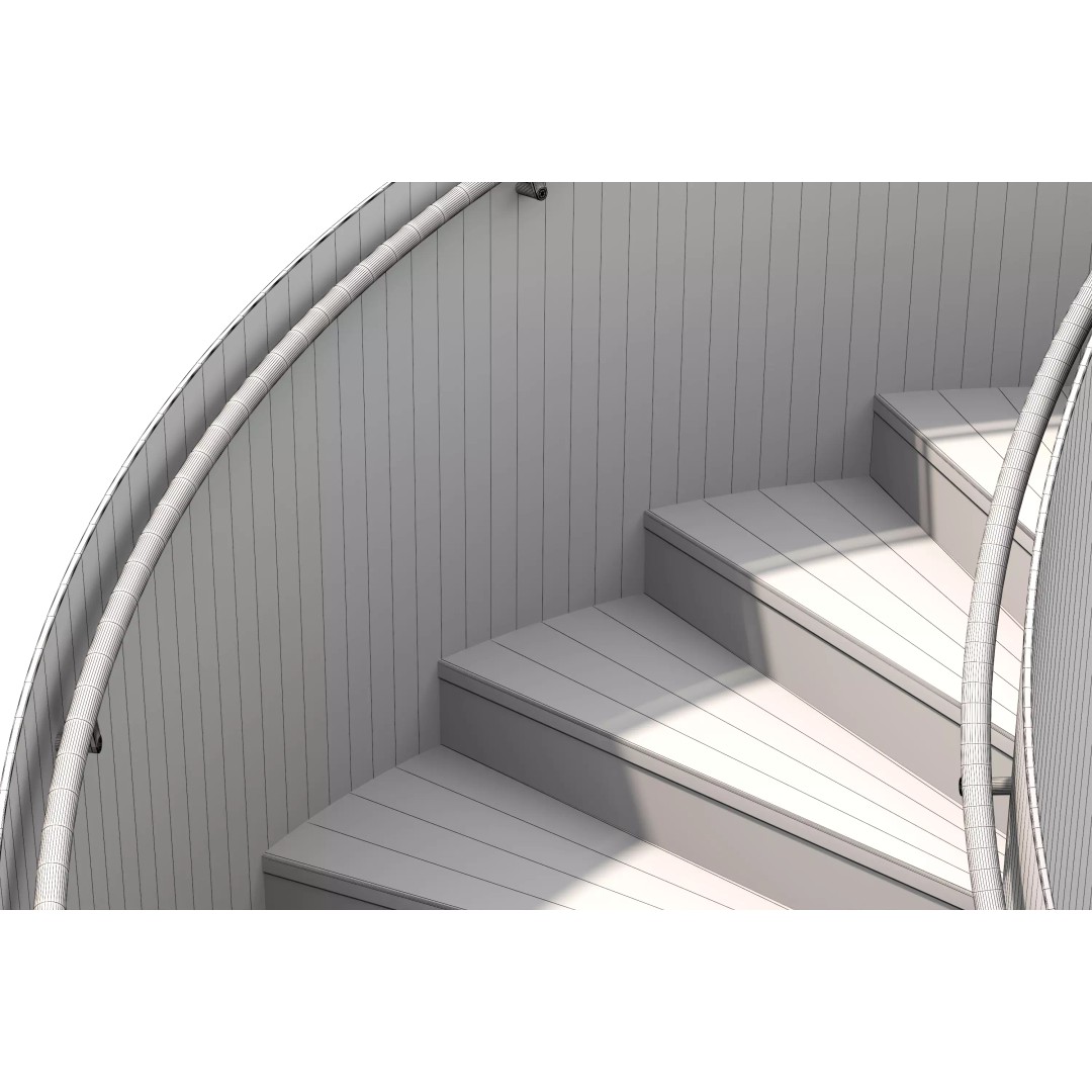 Spiral Staircase 3D Model – Modern Architectural Design, FBX & OBJ - View 21