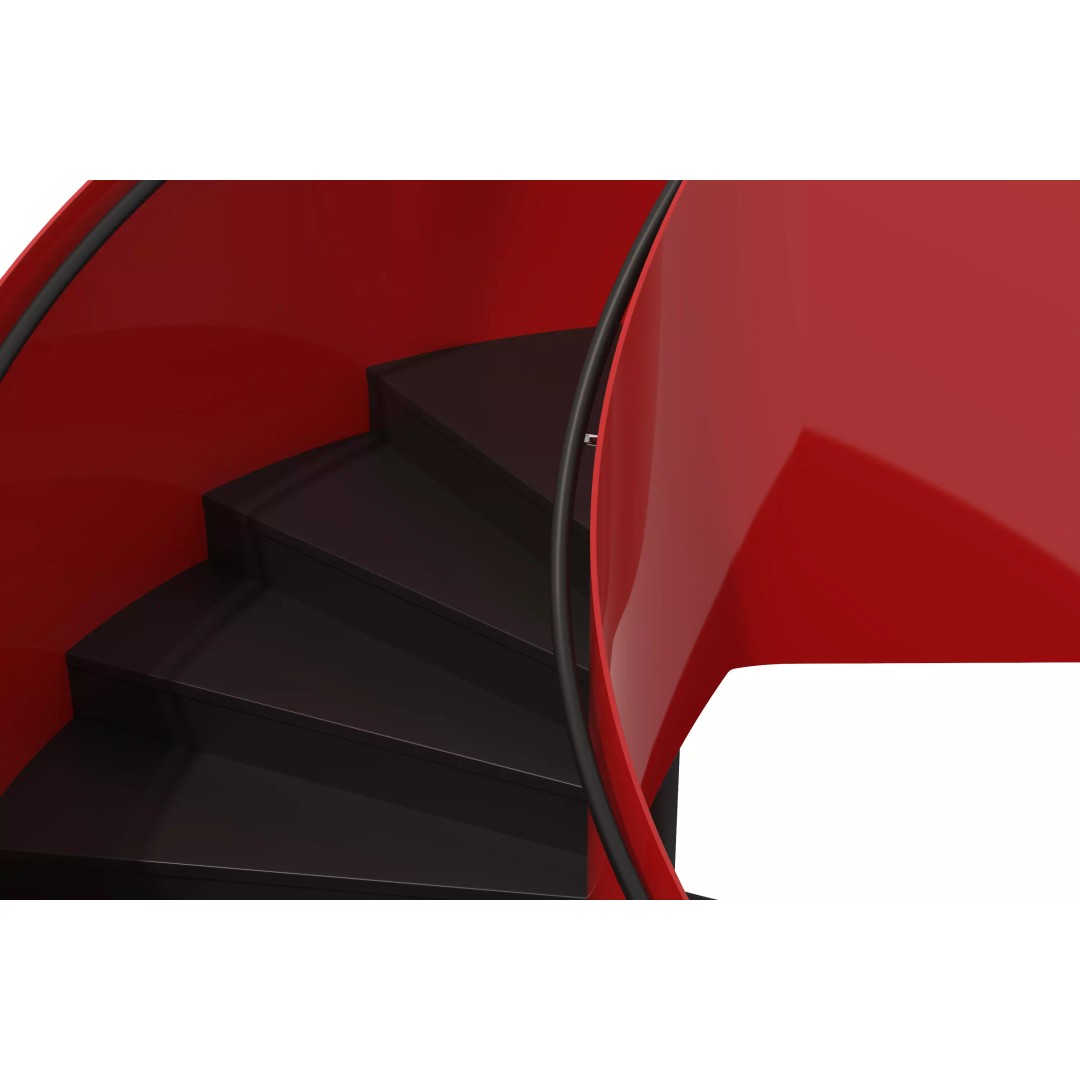 Spiral Staircase 3D Model – Modern Architectural Design, FBX & OBJ - View 6