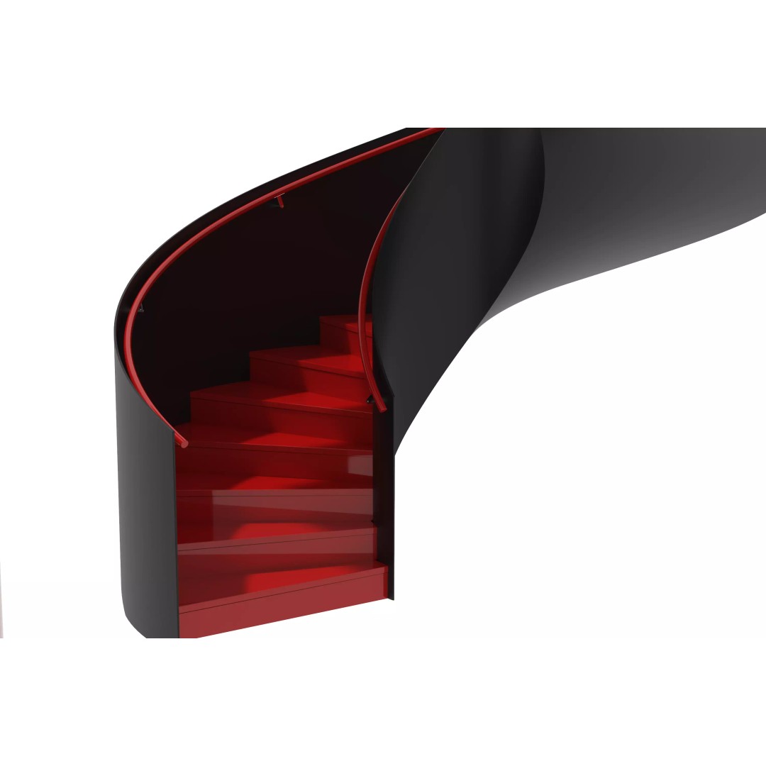 Spiral Staircase 3D Model – Modern Architectural Design, FBX & OBJ - View 8