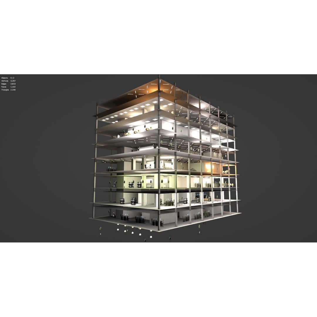 Tokyo Corporate Office Building 3D Model – Low Poly Game-Ready Asset, FBX