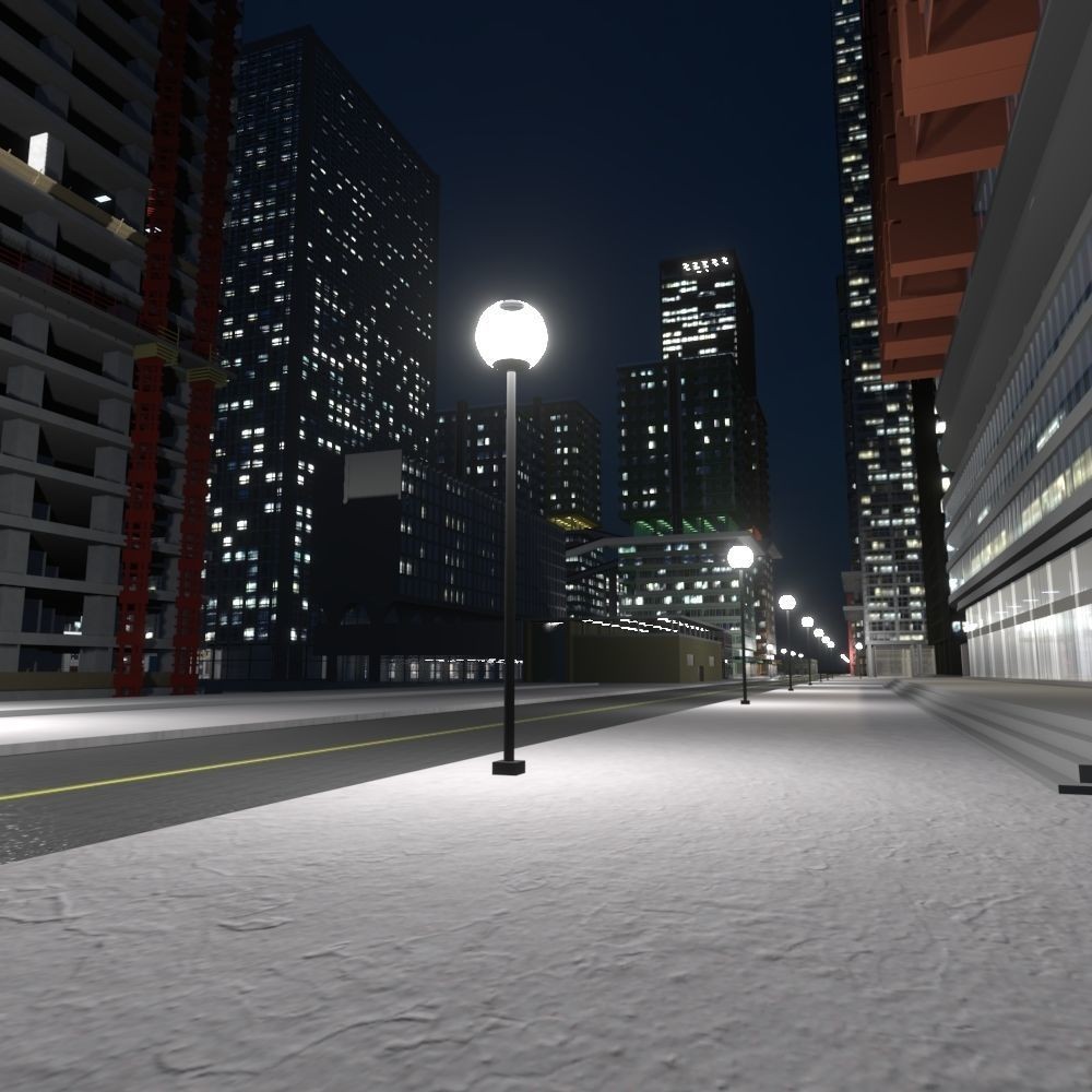 Cityscape 3D Model – Urban City with Skyscrapers and PBR Textures - View 11