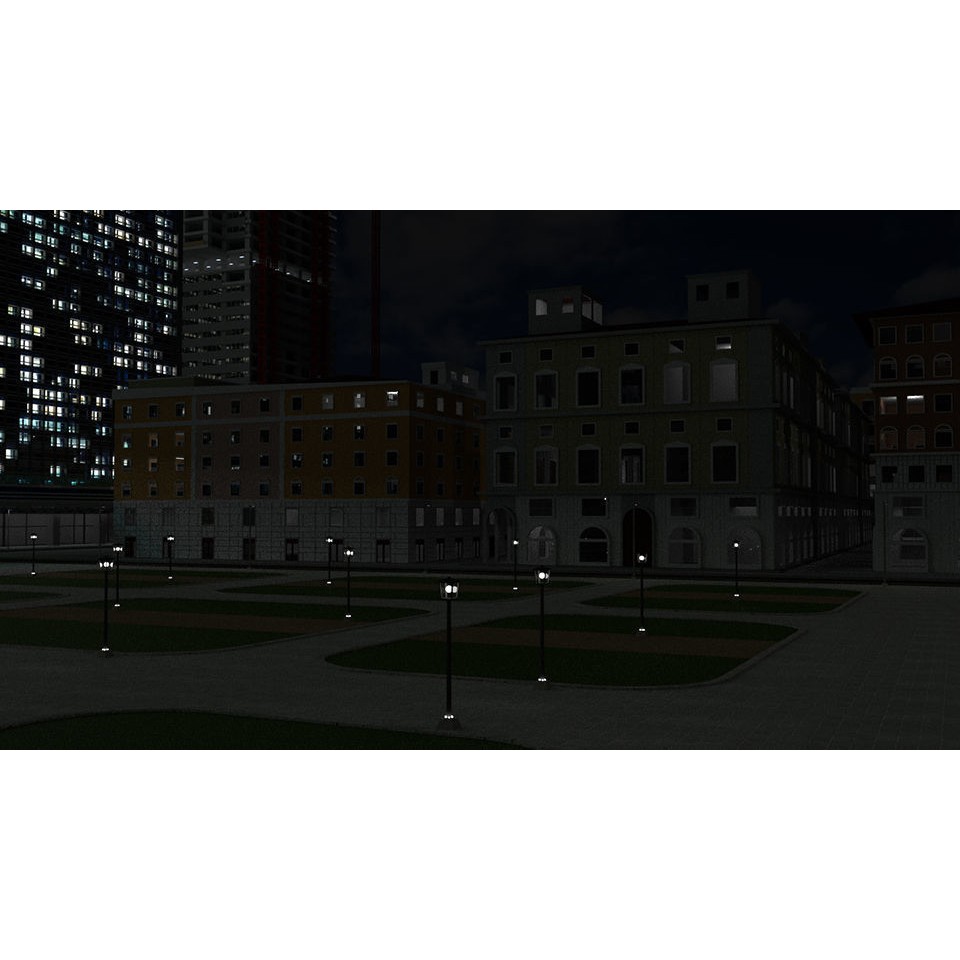 Cityscape 3D Model – Urban City with Skyscrapers and PBR Textures - View 20
