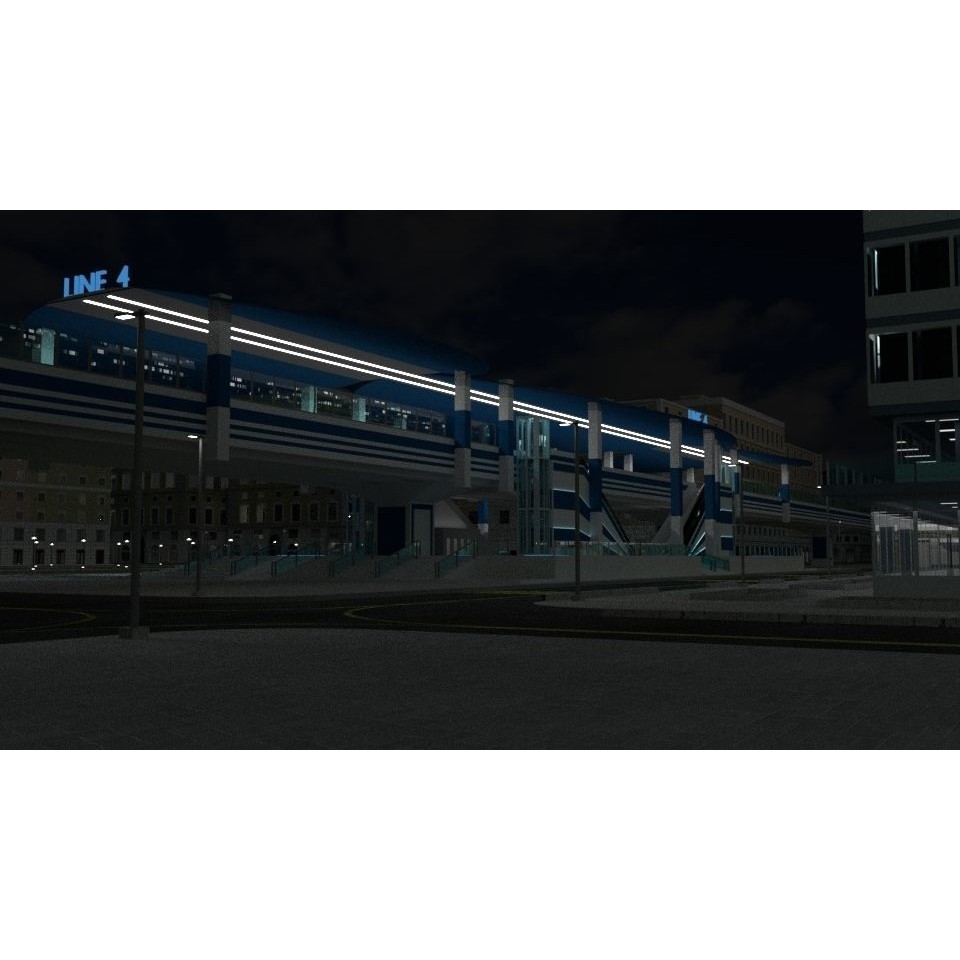 Cityscape 3D Model – Urban City with Skyscrapers and PBR Textures - View 21