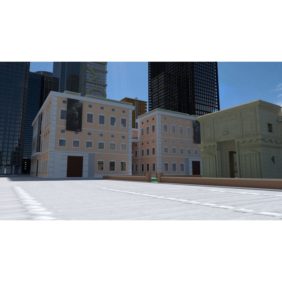 Cityscape 3D Model – Urban City with Skyscrapers and PBR Textures - View 8