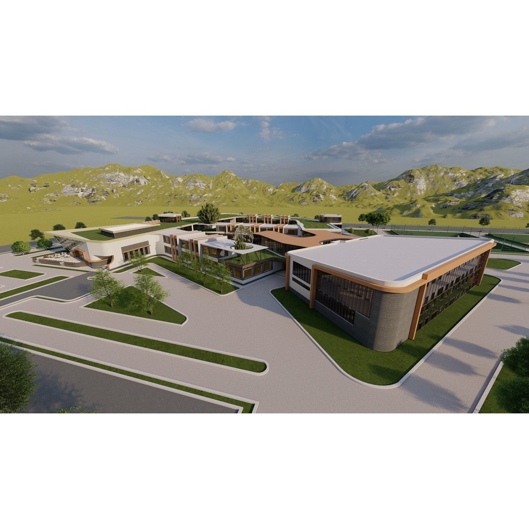 School 3D Model – High School Design for Archviz and Games, FBX - View 10