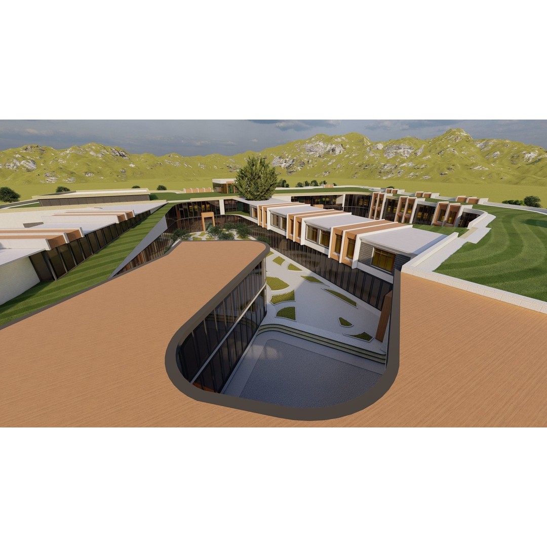 School 3D Model – High School Design for Archviz and Games, FBX - View 13