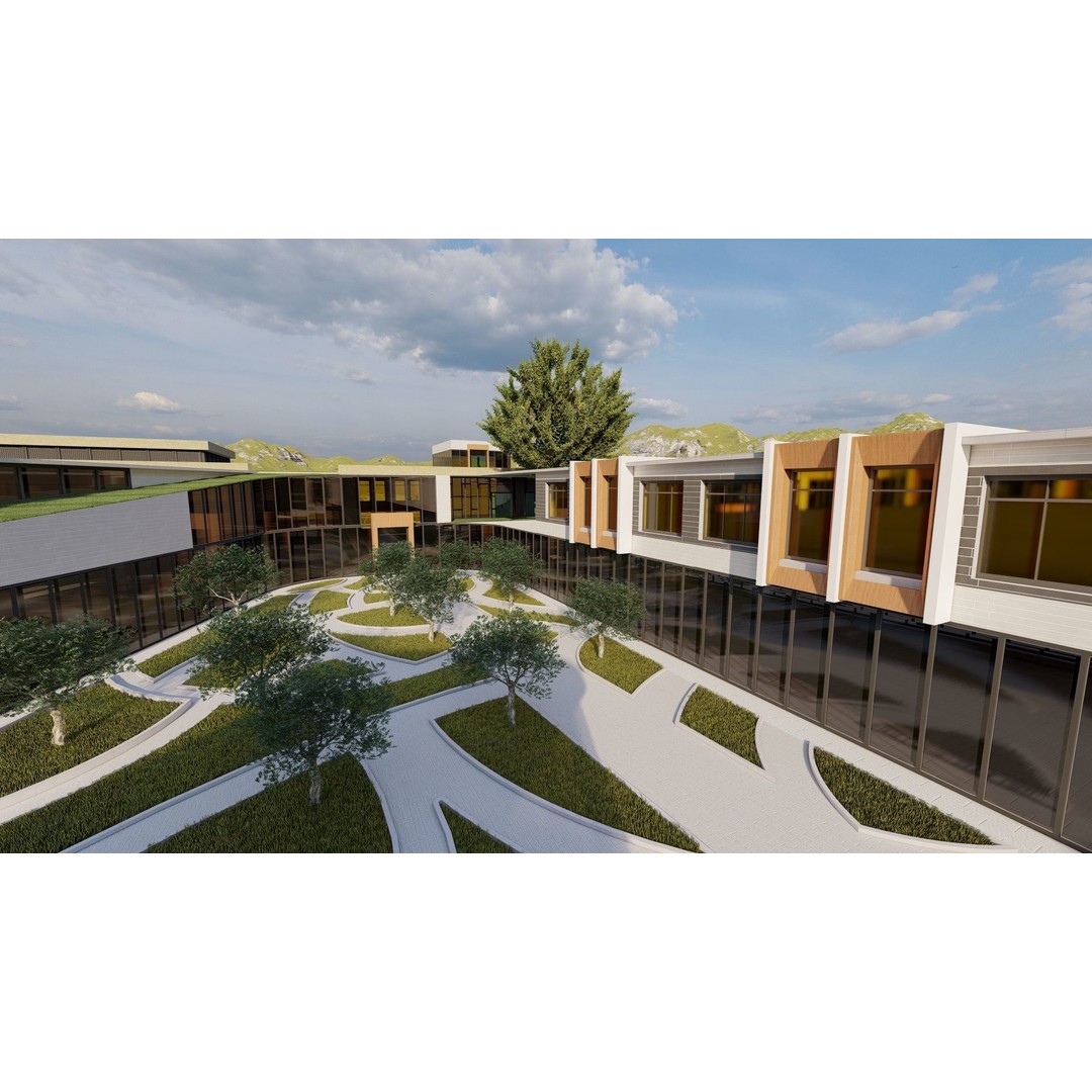 School 3D Model – High School Design for Archviz and Games, FBX - View 14